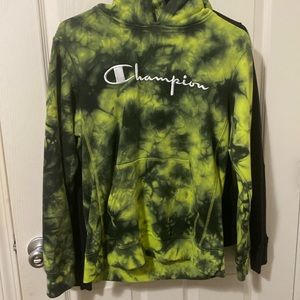 black and green champion hoodie